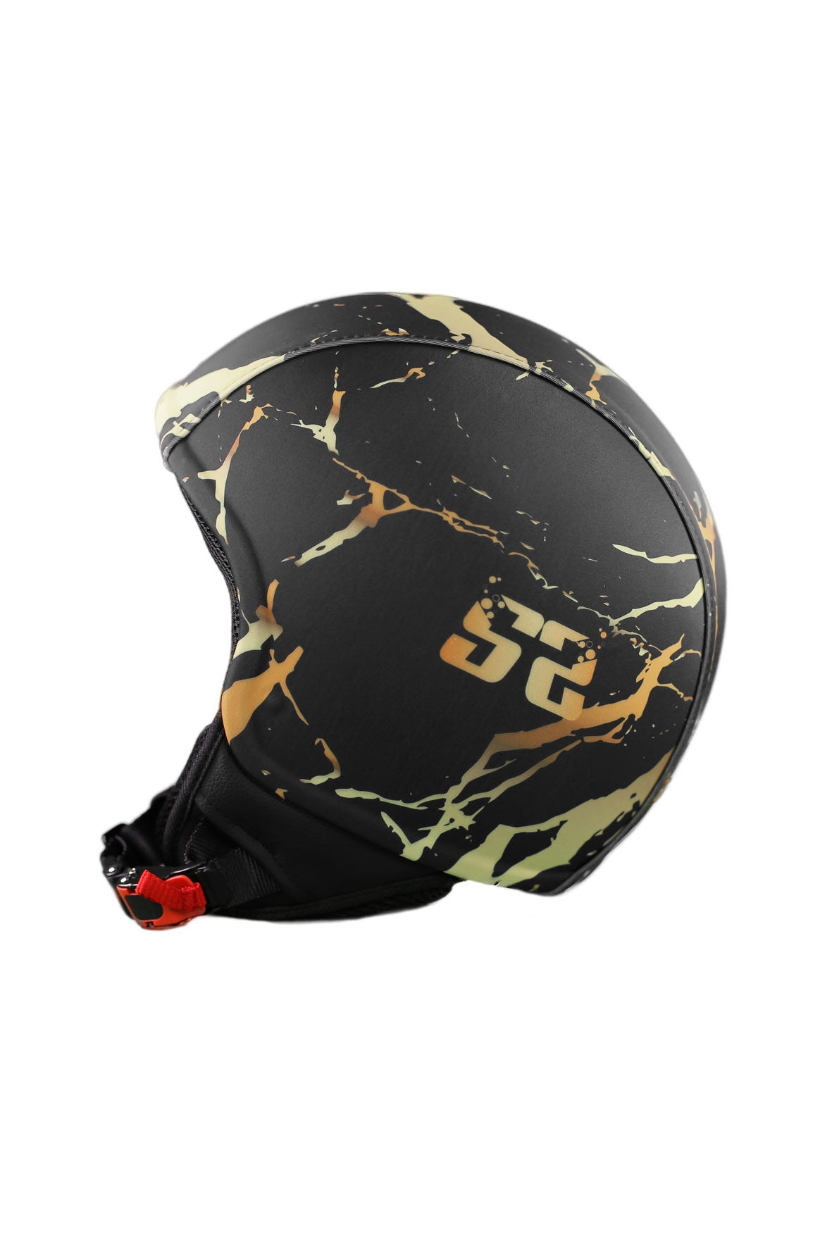 casco senza visiera marble nero lato sinistro