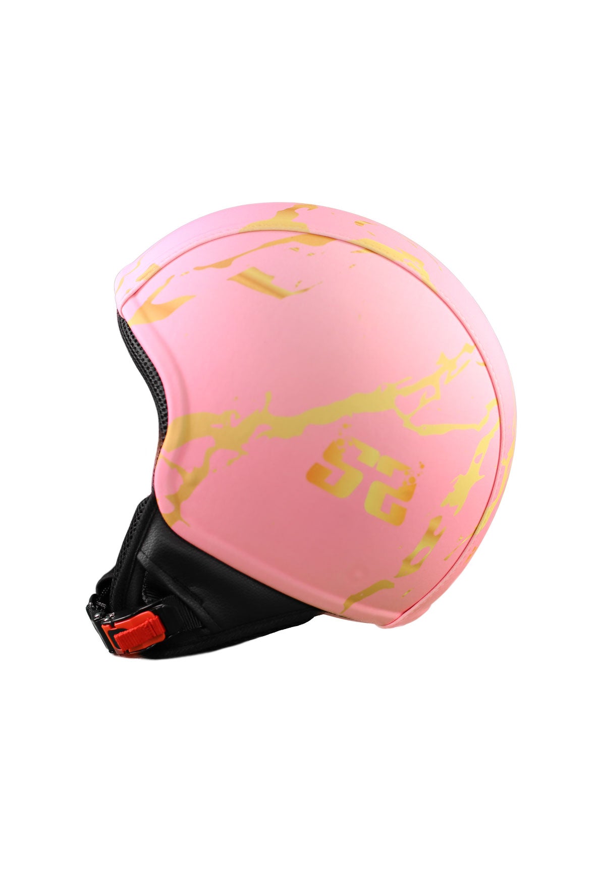 casco senza visiera marble rosa lato sinistro