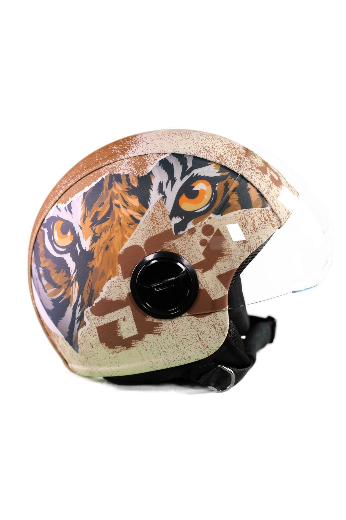 casco demi jet sauerstoff tigre marrone lato dx