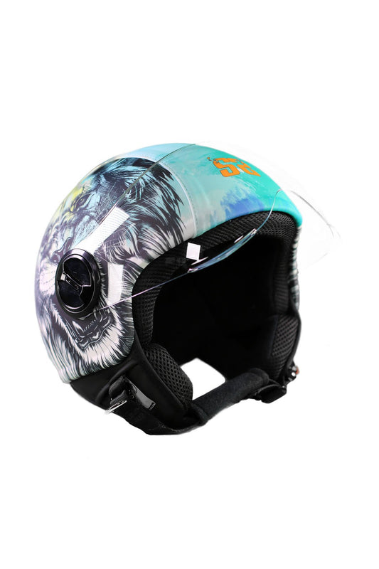 casco demi jet sauerstoff leone colorato