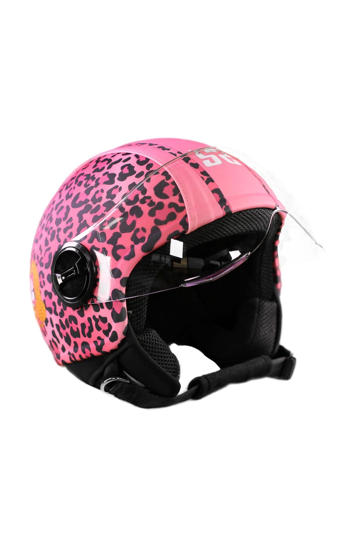 casco demi jet sauerstoff leopardato rosa 