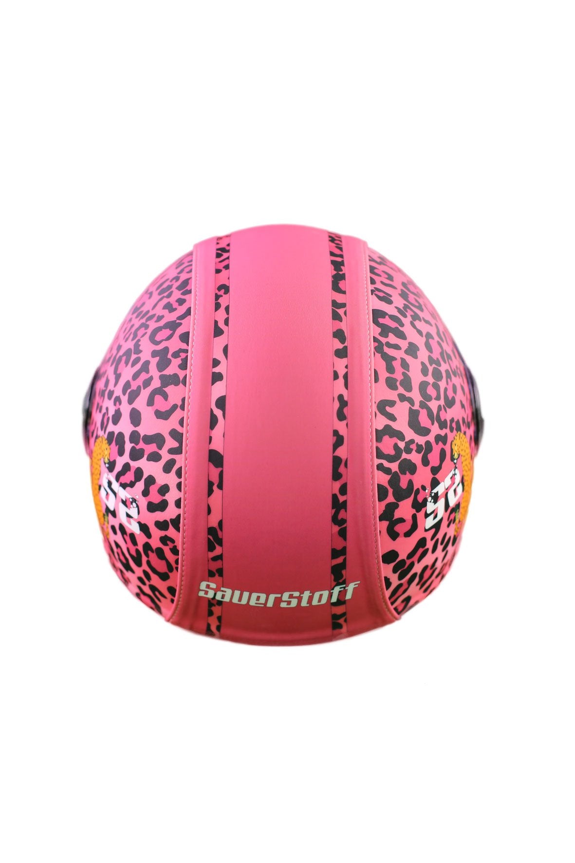 casco demi jet sauerstoff leopardato rosa retro