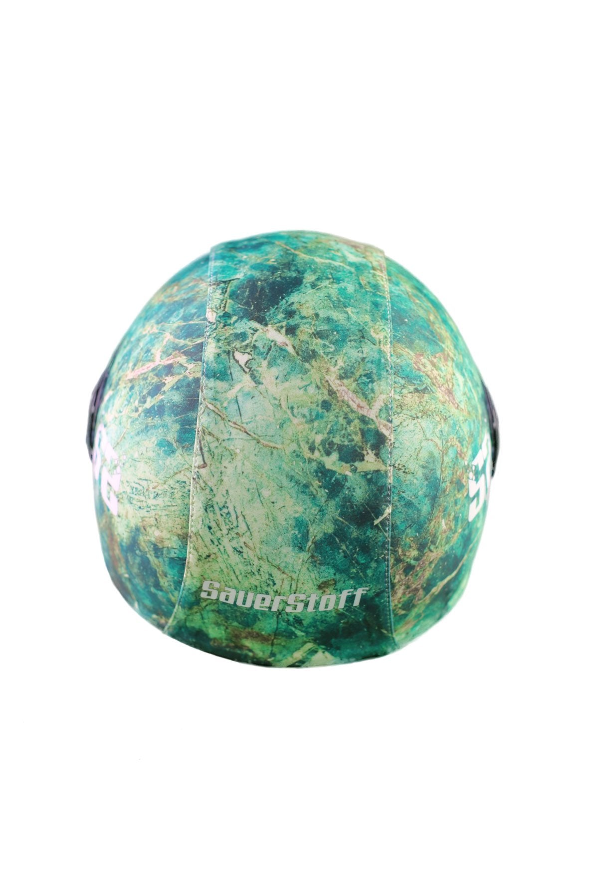 casco demi jet sauerstoff marble verde e oro retro