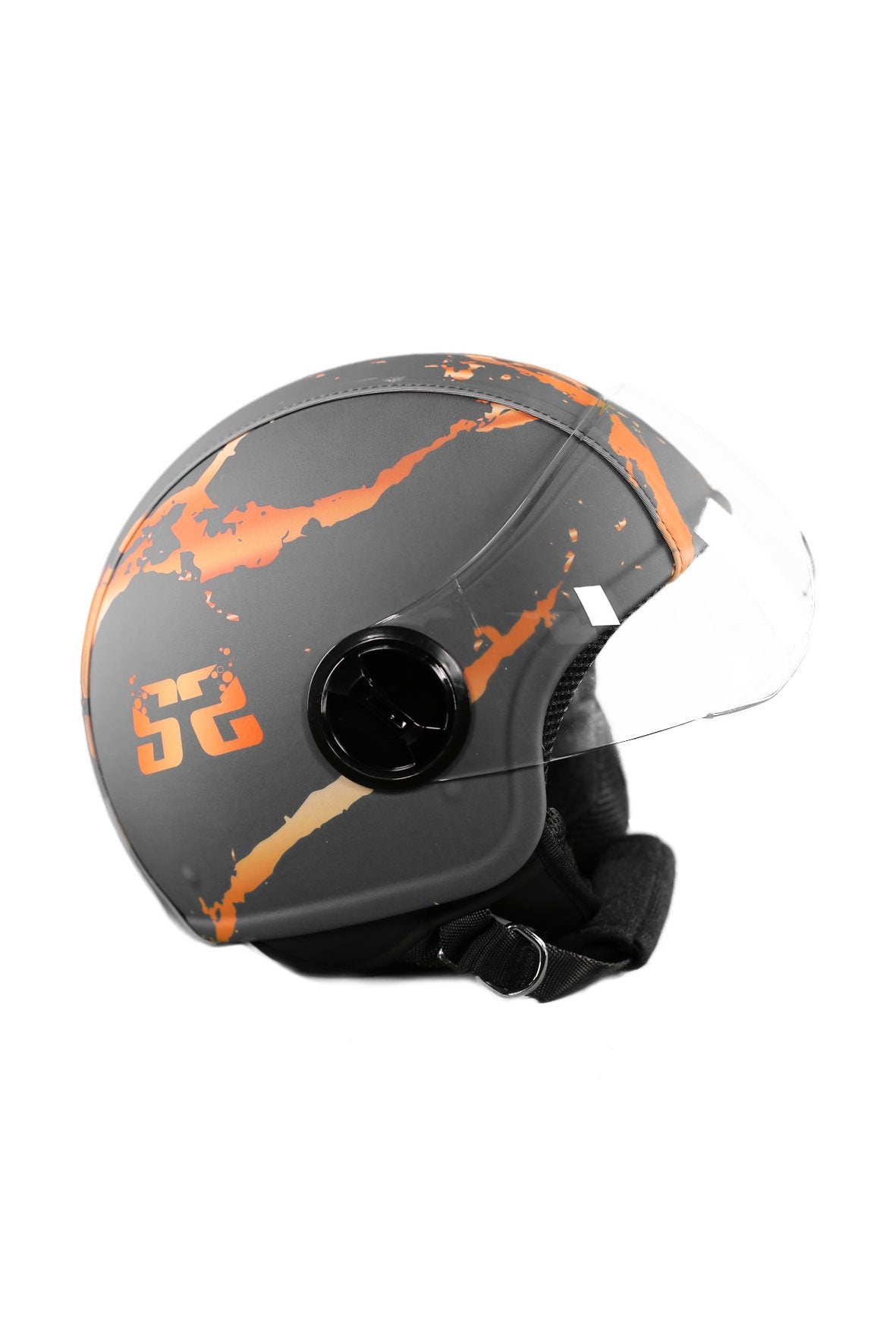 casco demi jet sauerstoff marble grigio e oro rosa lato dx