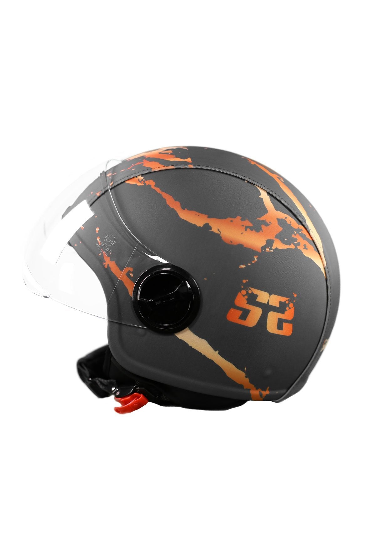 casco demi jet sauerstoff marble grigio e oro rosa lato sx