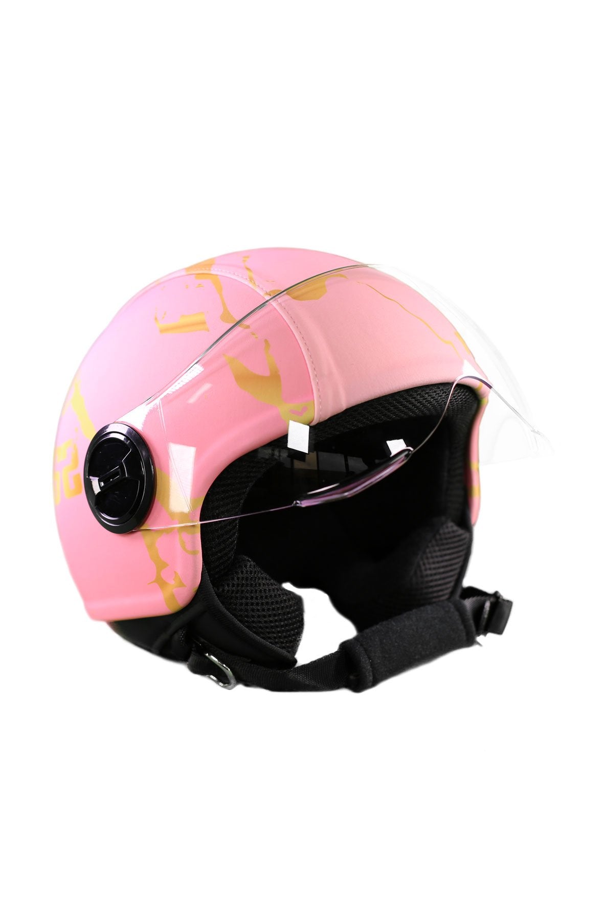 casco demi jet sauerstoff marble rosa e oro 