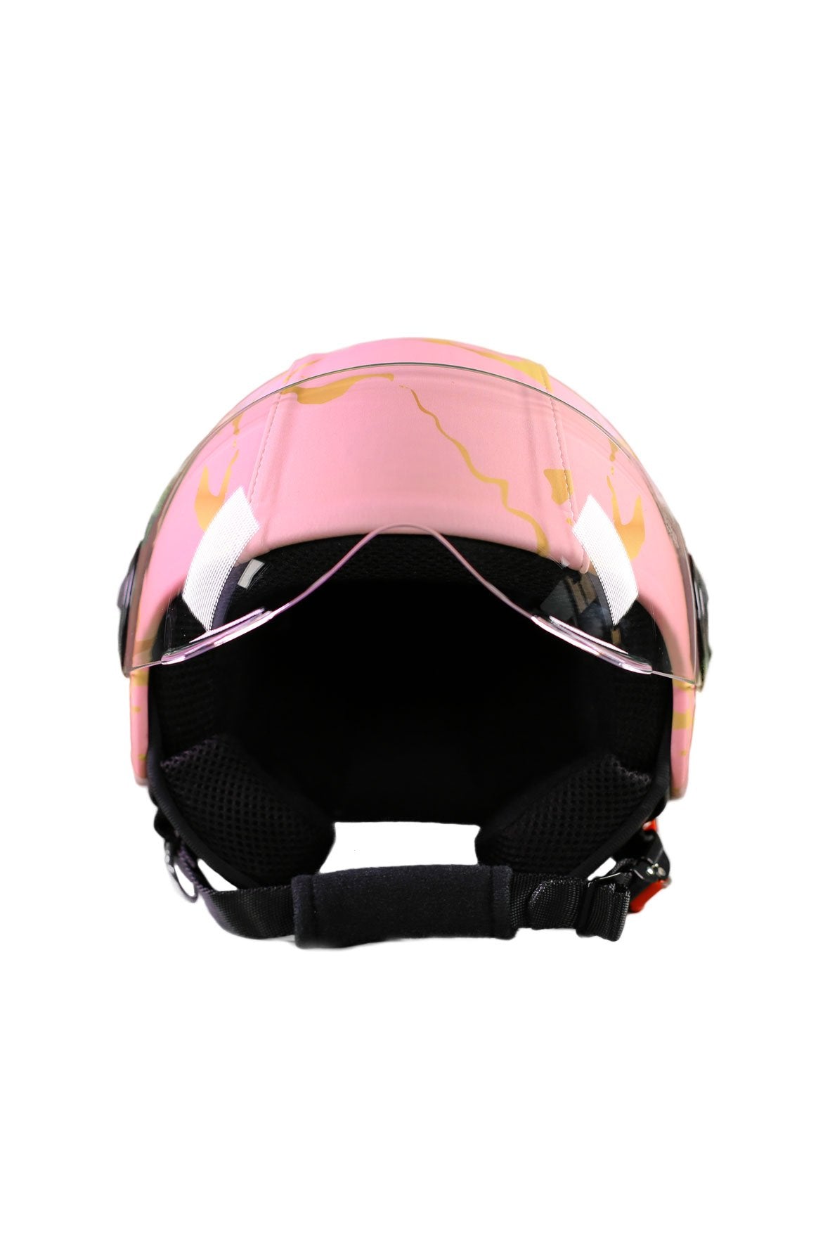 casco demi jet sauerstoff marble rosa e oro avanti