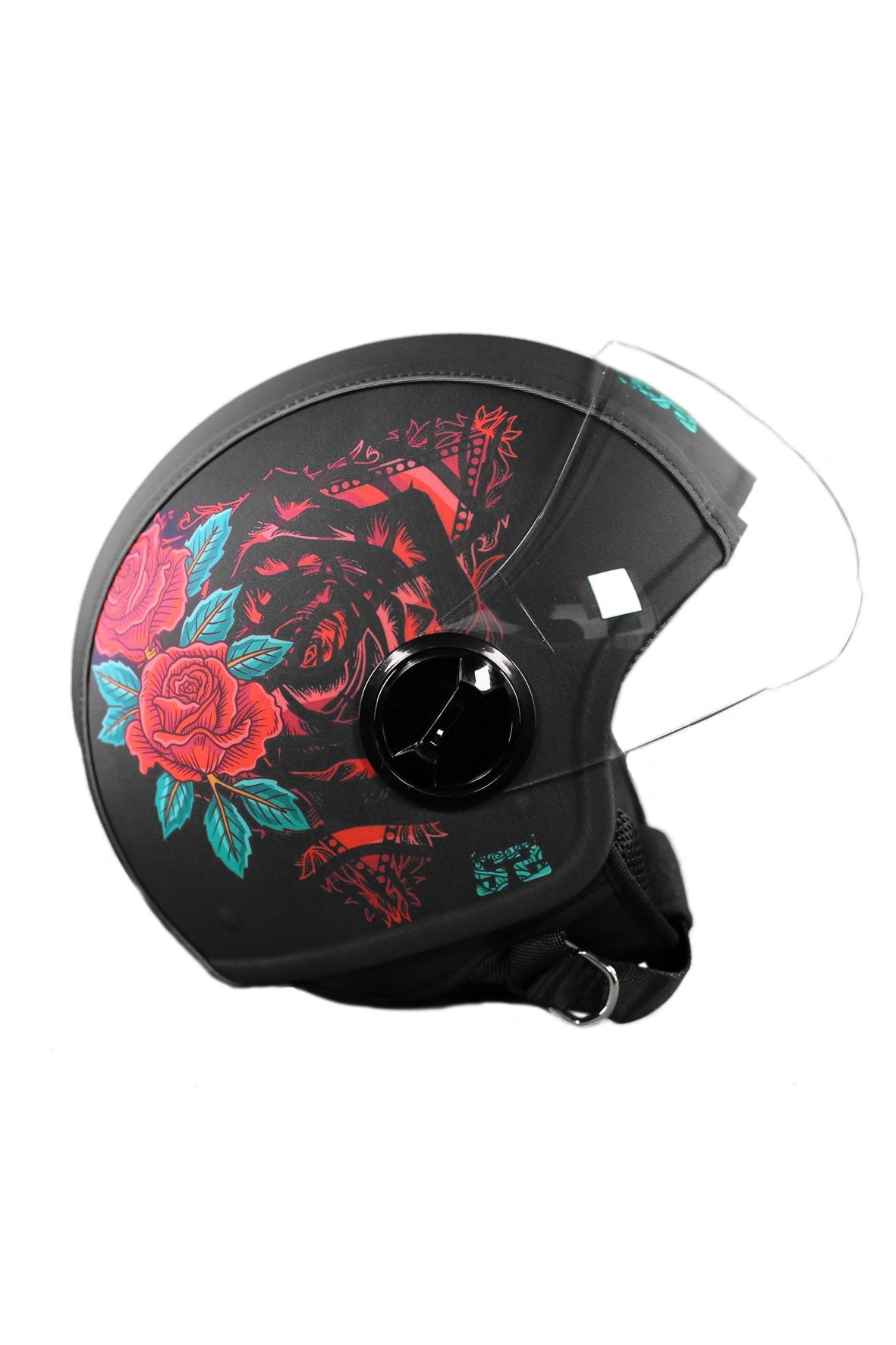 casco demi jet sauerstoff rosa rossa tattoo lato dx