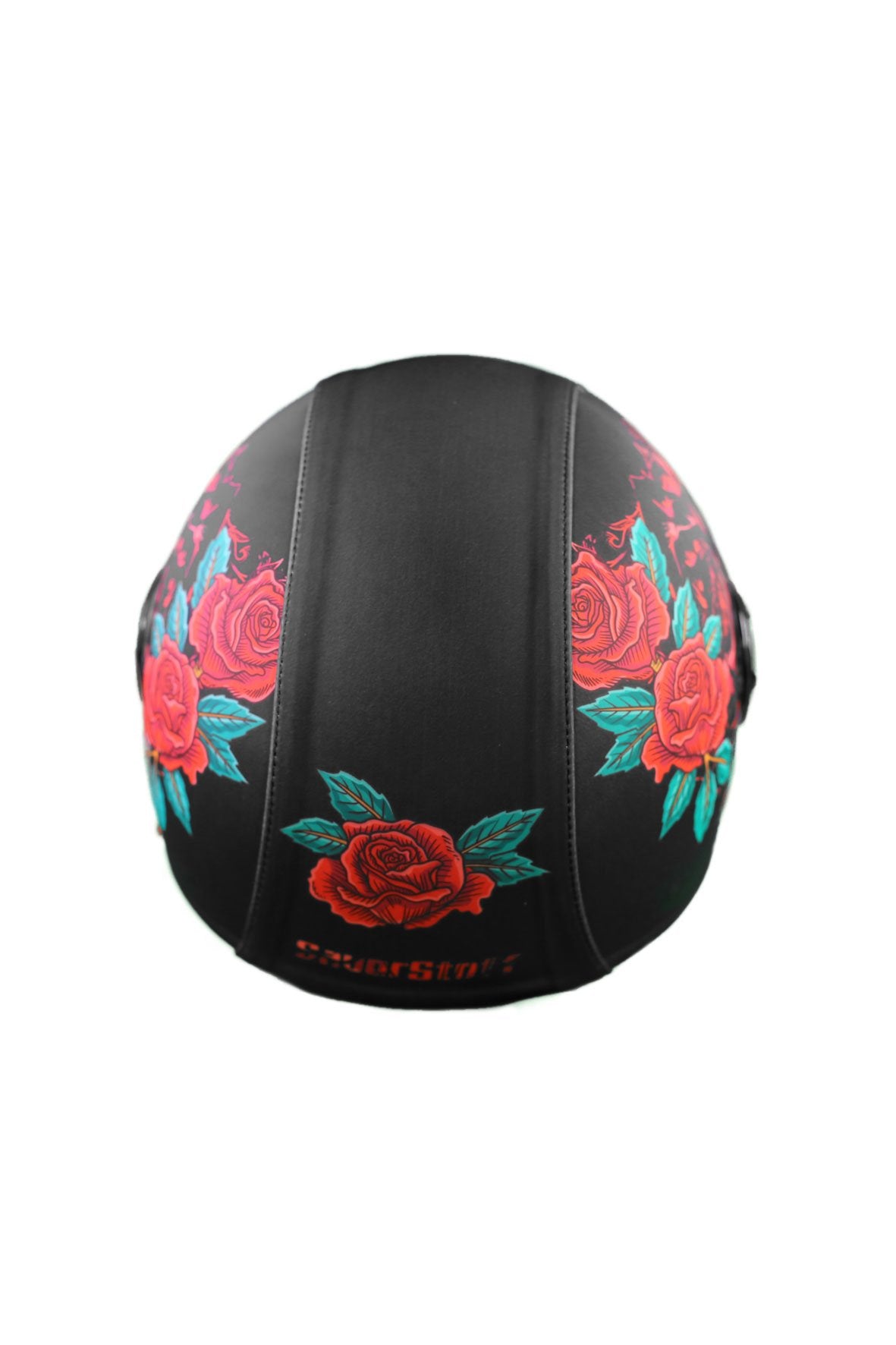 casco demi jet sauerstoff rosa rossa tattoo retro