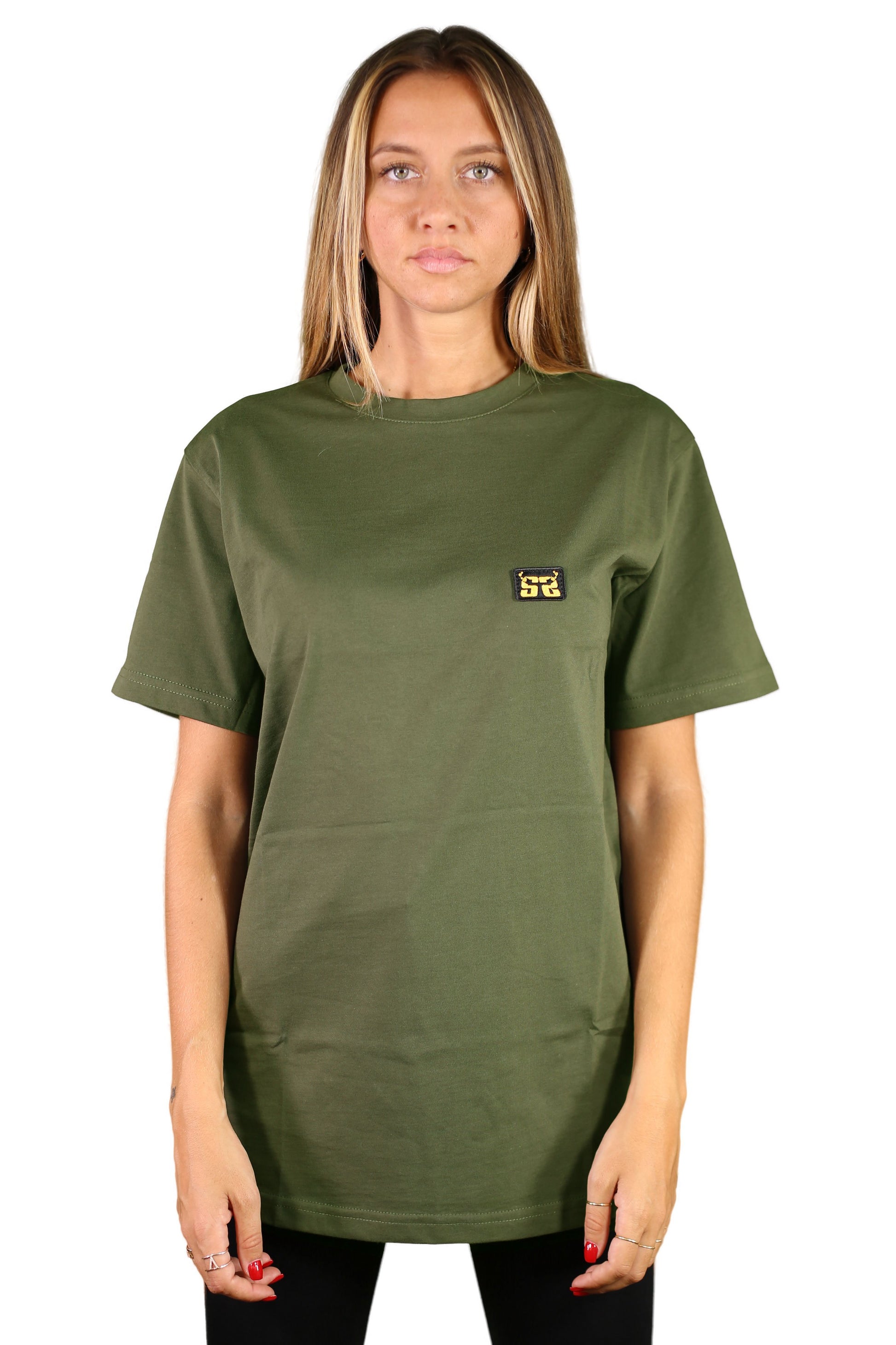 sauerstoff t shirt verde logo ricamato 