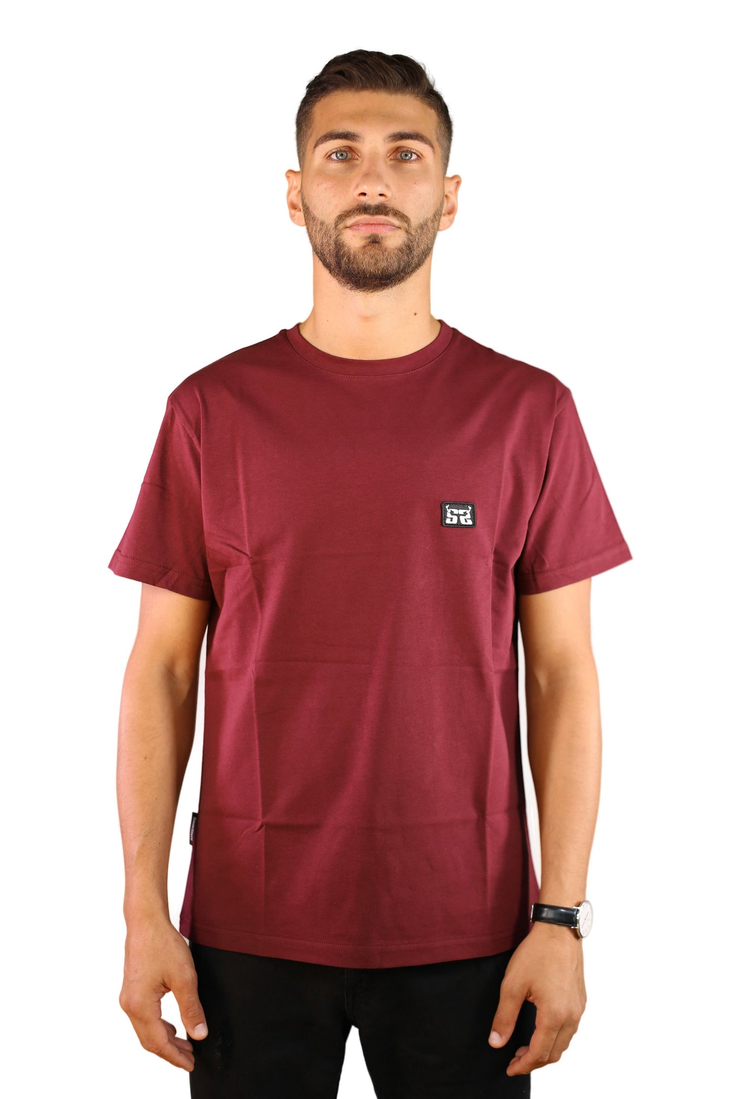 sauerstoff t shirt bordeaux logo ricamato 