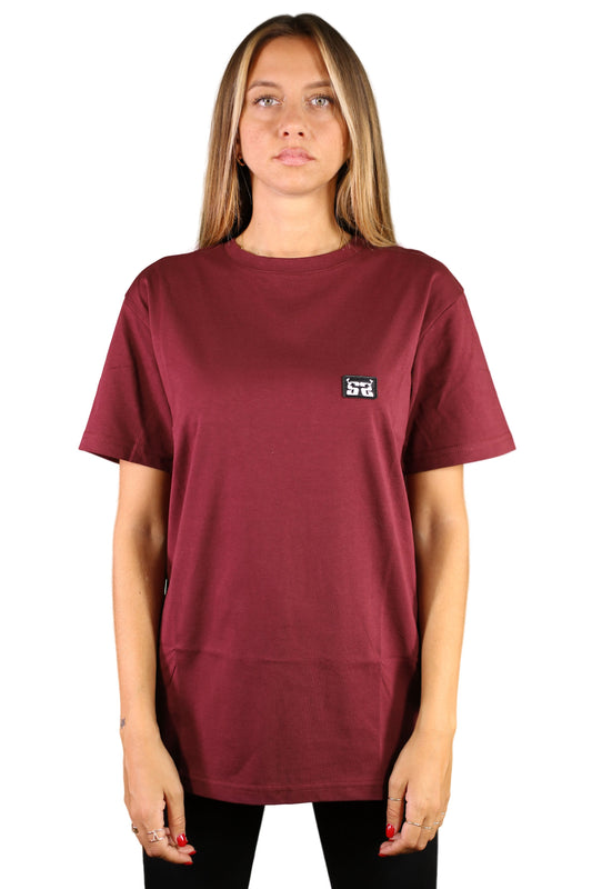 sauerstoff t shirt bordeaux logo ricamato 