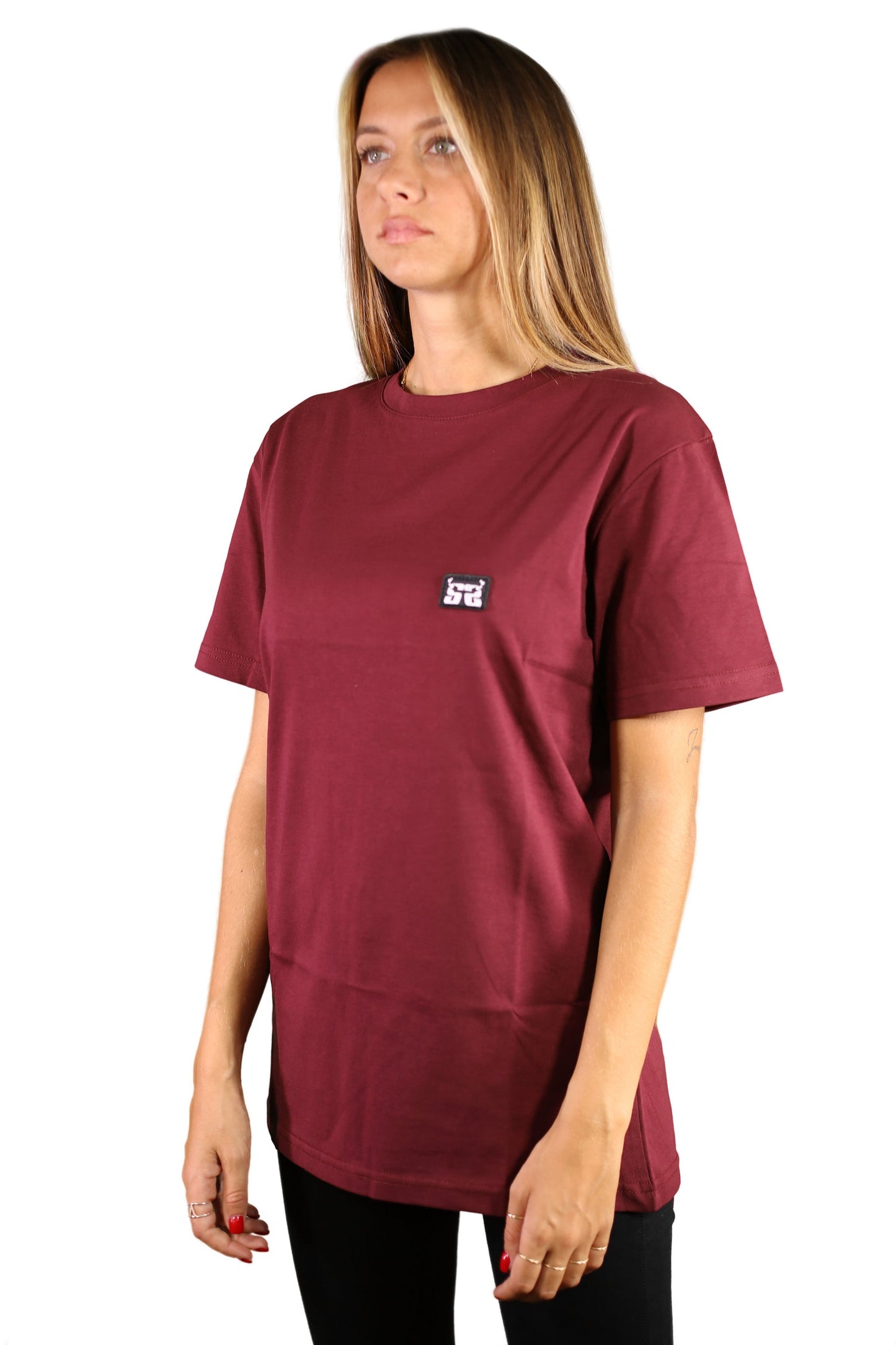 sauerstoff t shirt bordeaux logo ricamato disegno