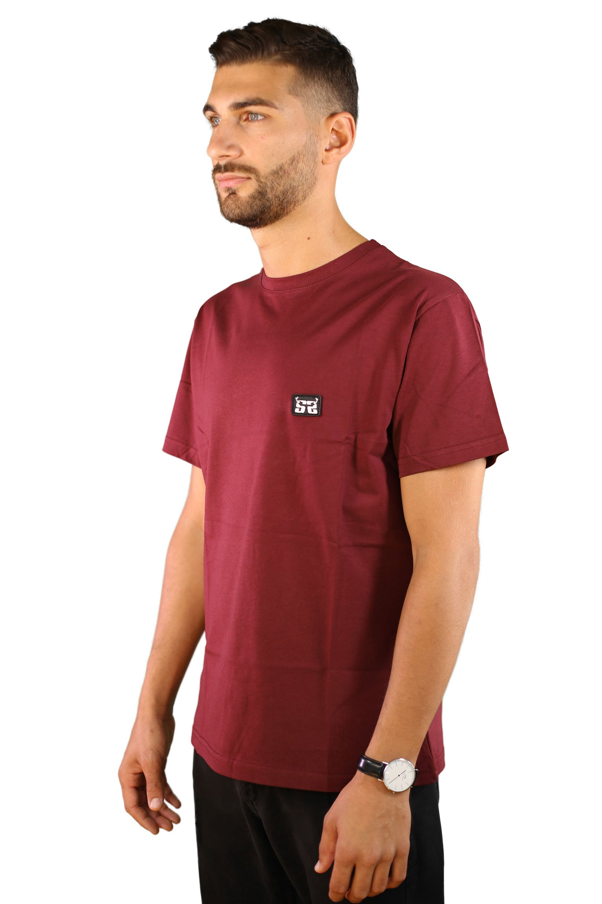 sauerstoff t shirt bordeaux logo ricamato disegno