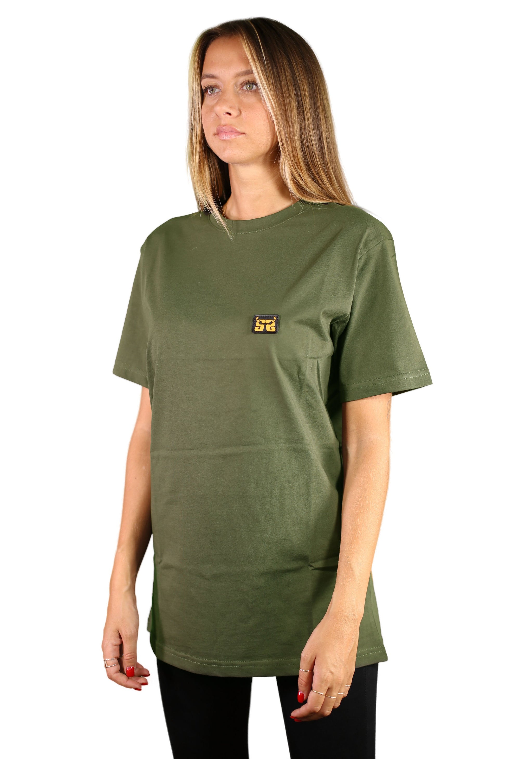 sauerstoff t shirt verde logo ricamato disegno