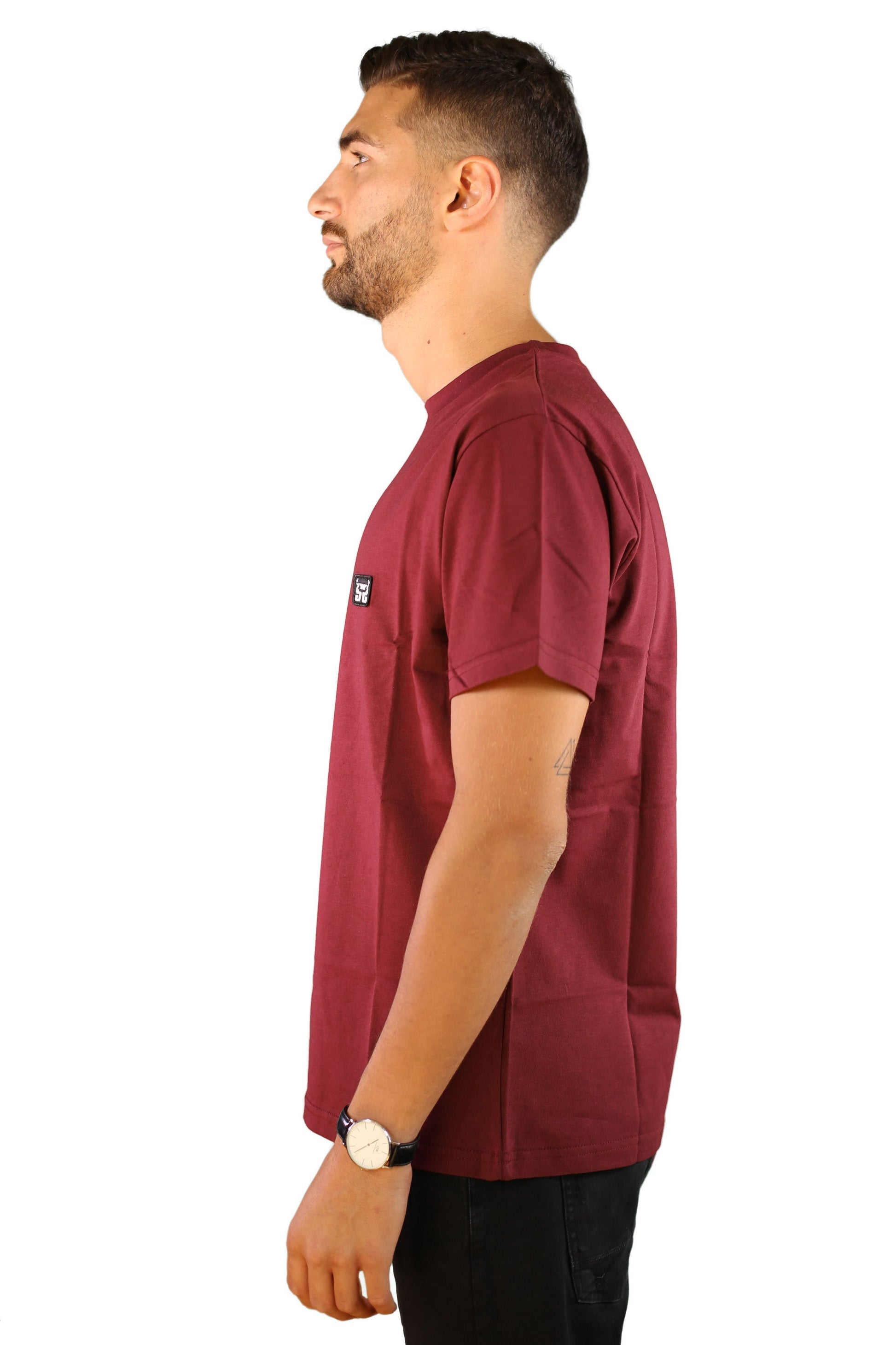 sauerstoff t shirt bordeaux logo ricamato lato