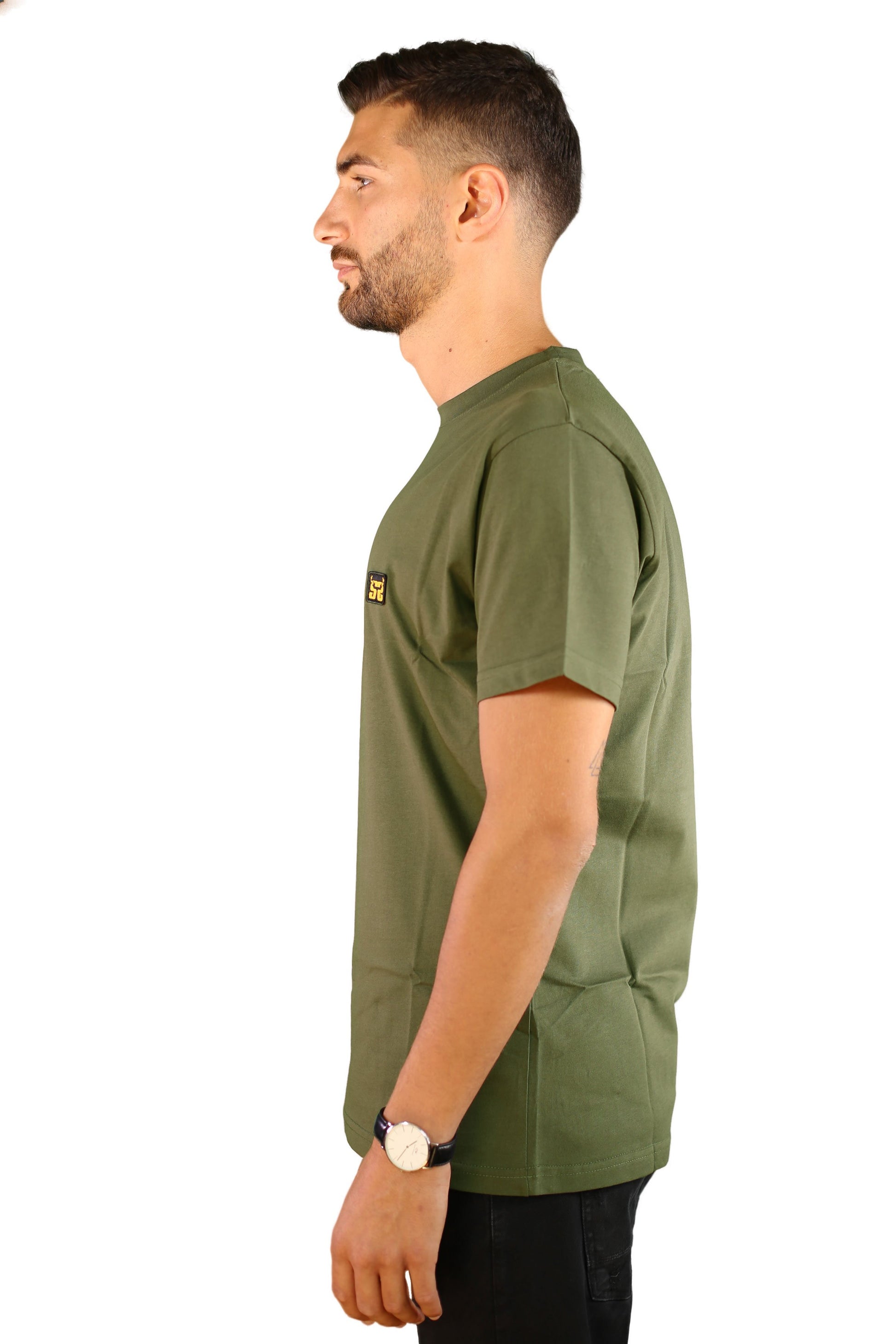 sauerstoff t shirt verde logo ricamato lato