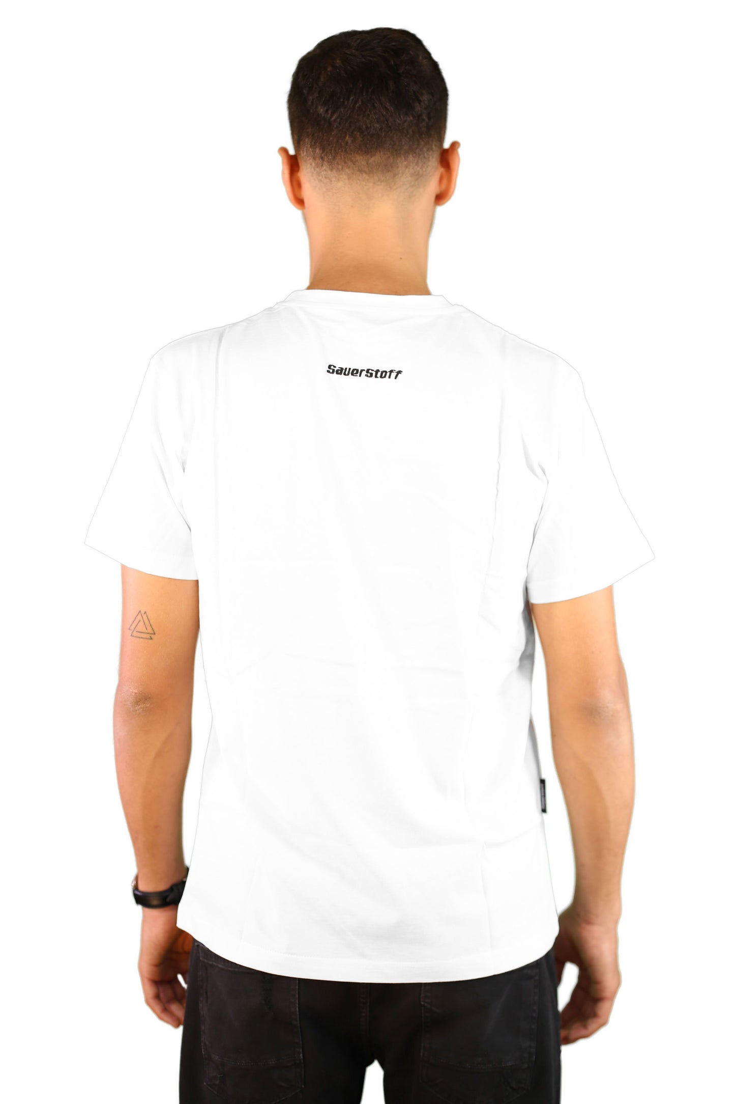 sauerstoff t shirt bianca logo ricamato retro