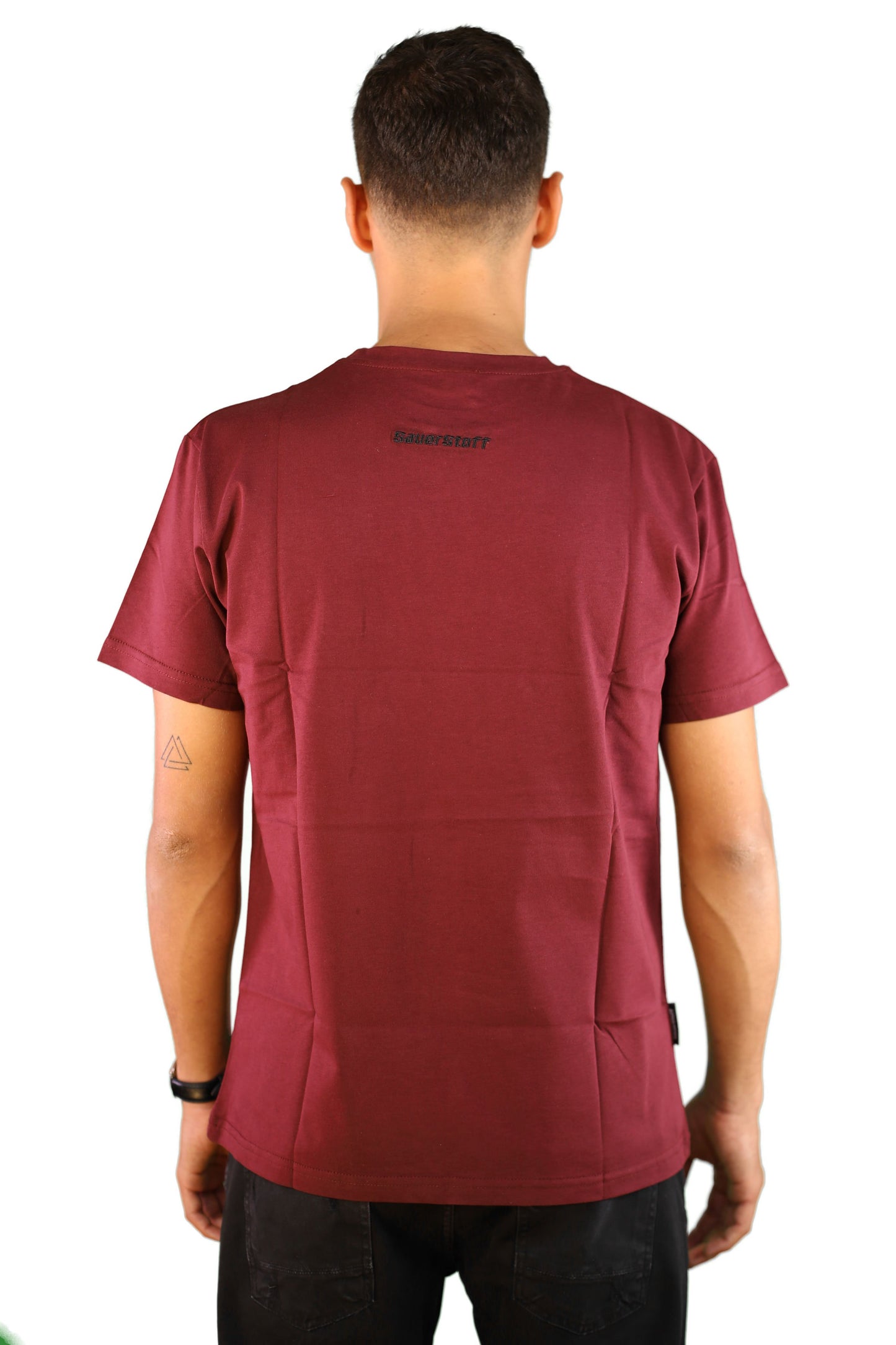 sauerstoff t shirt bordeaux logo ricamato retro