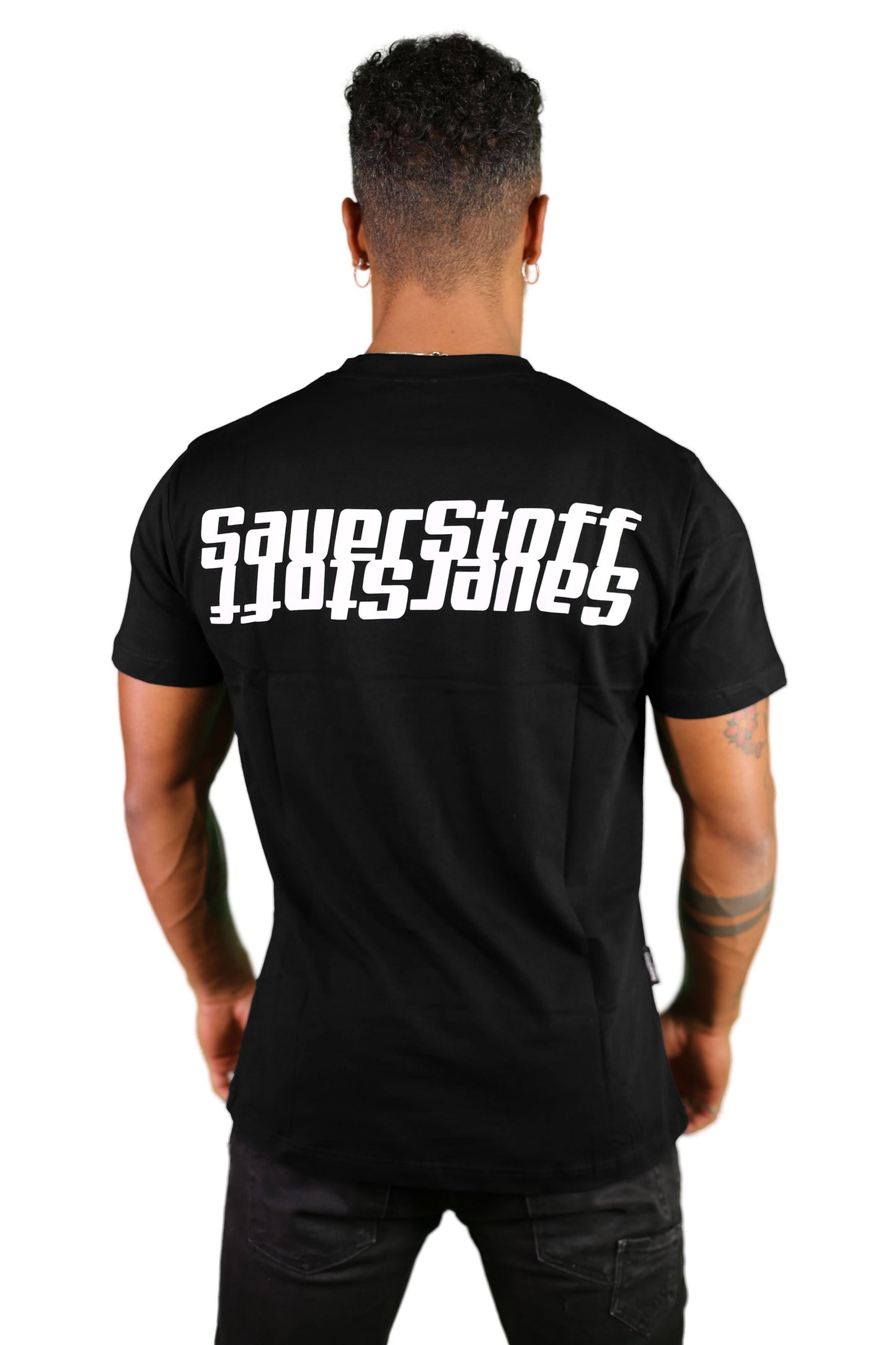 sauerstoff t shirt nera reverse retro