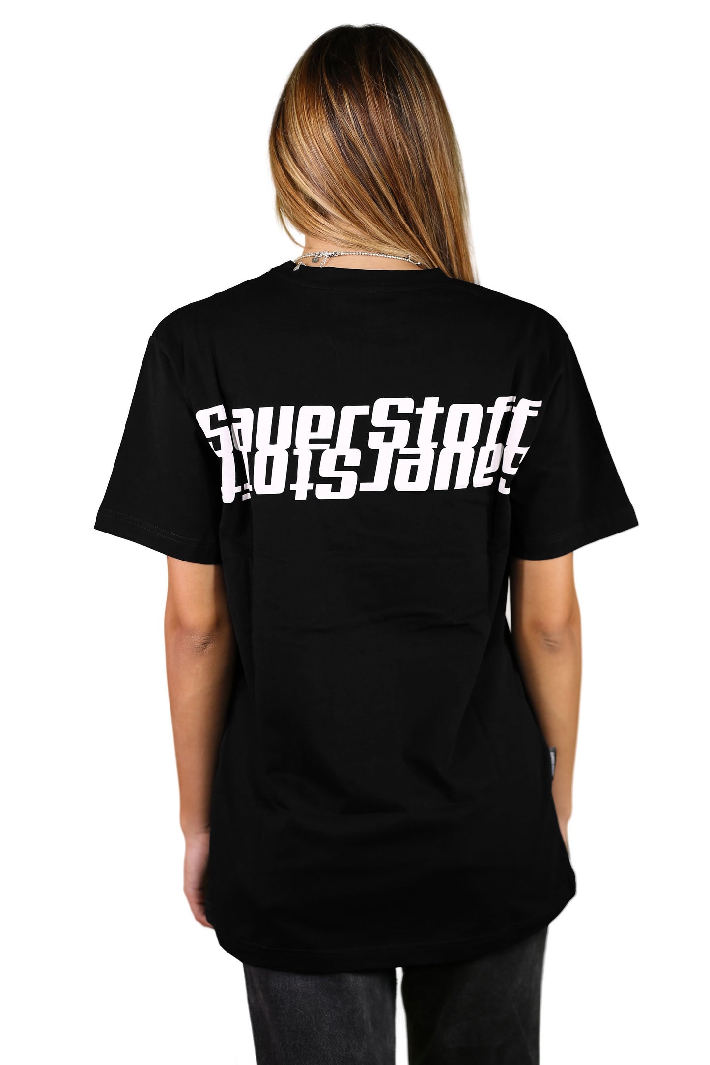 sauerstoff t shirt nera reverse retro