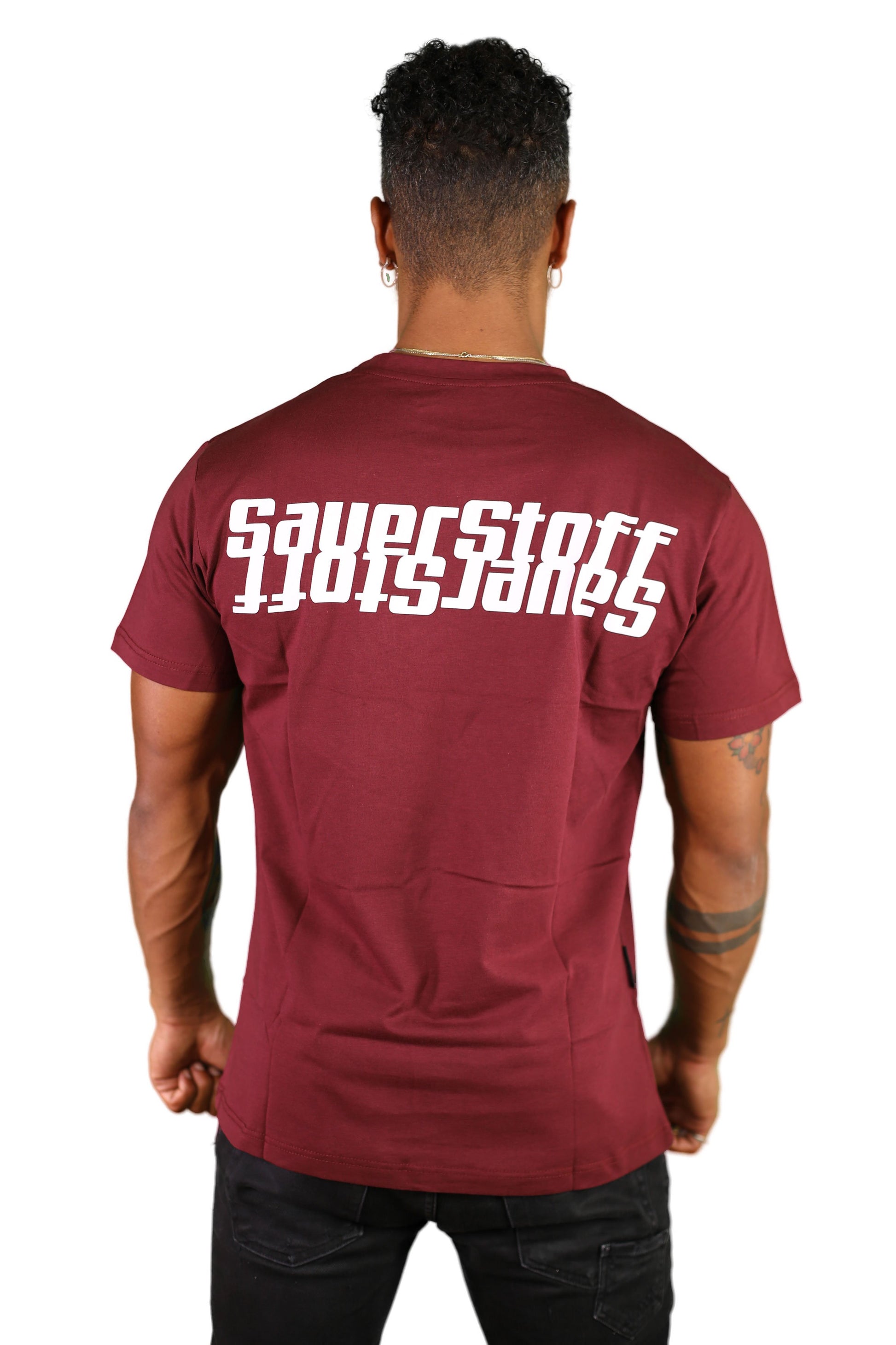 sauerstoff t shirt bordeaux reverse retro