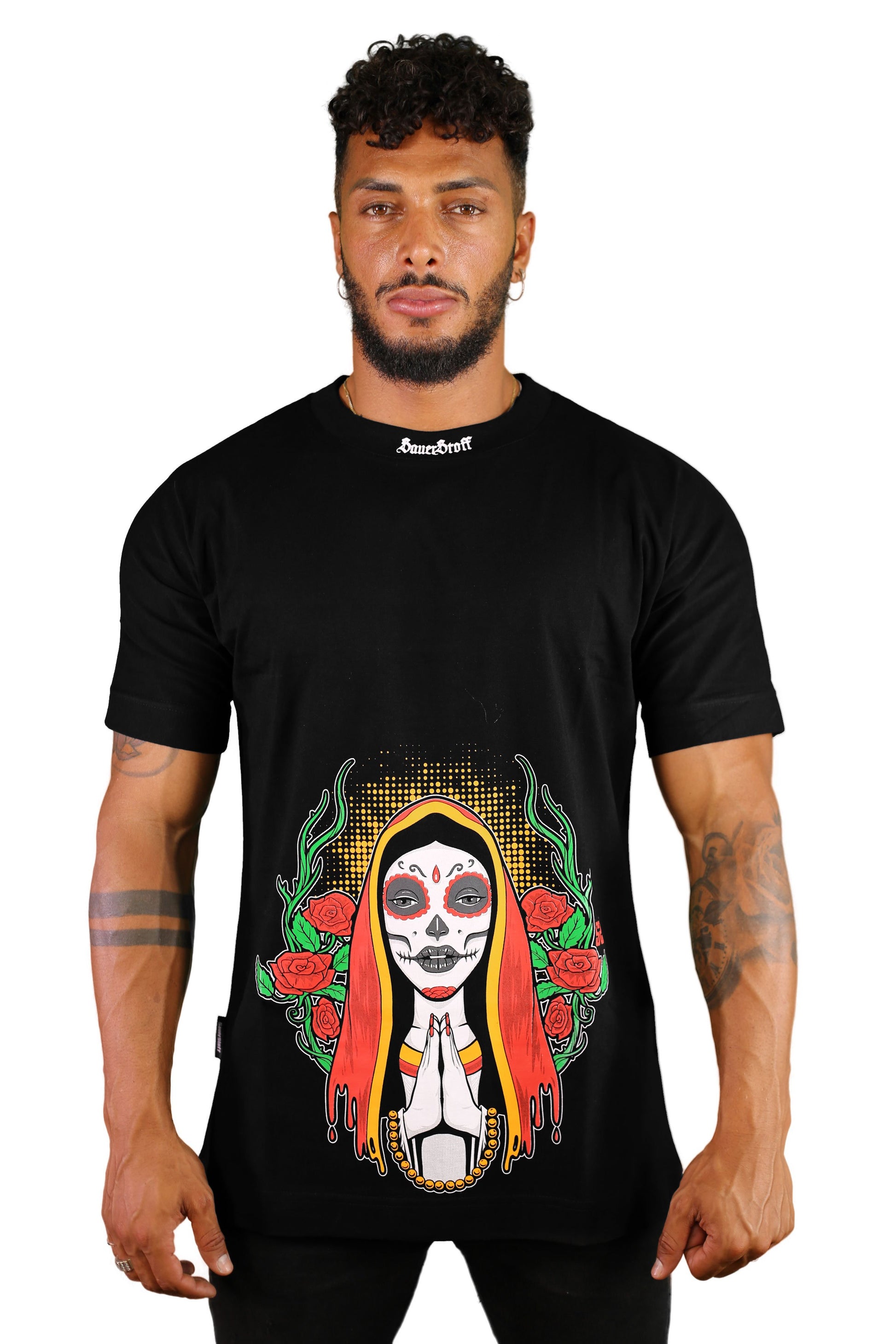 sauerstoff t shirt nera santa muerte