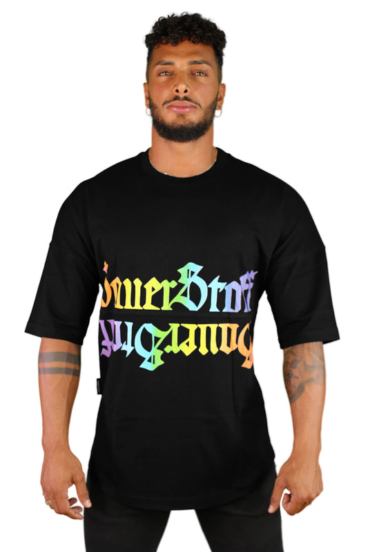 sauerstoff t shirt nera arcobaleno 