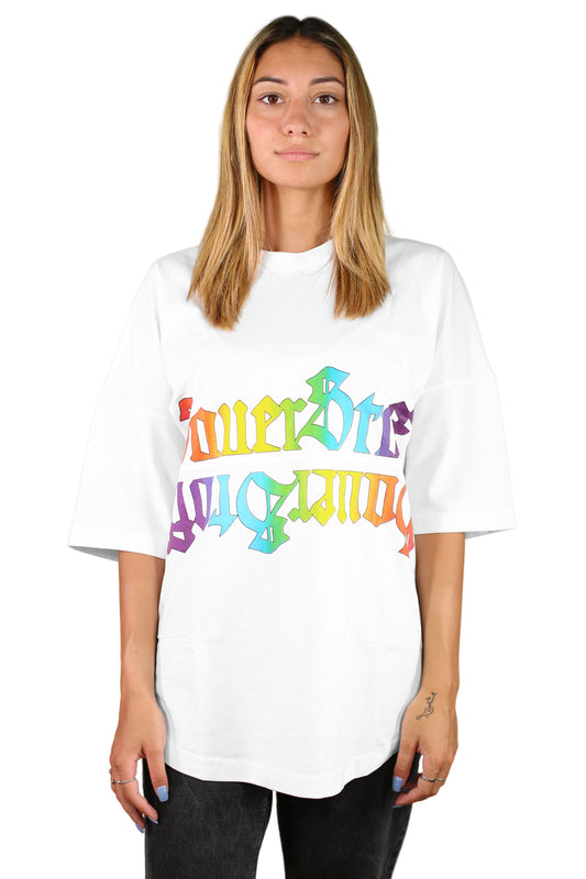 sauerstoff t shirt bianca arcobaleno 