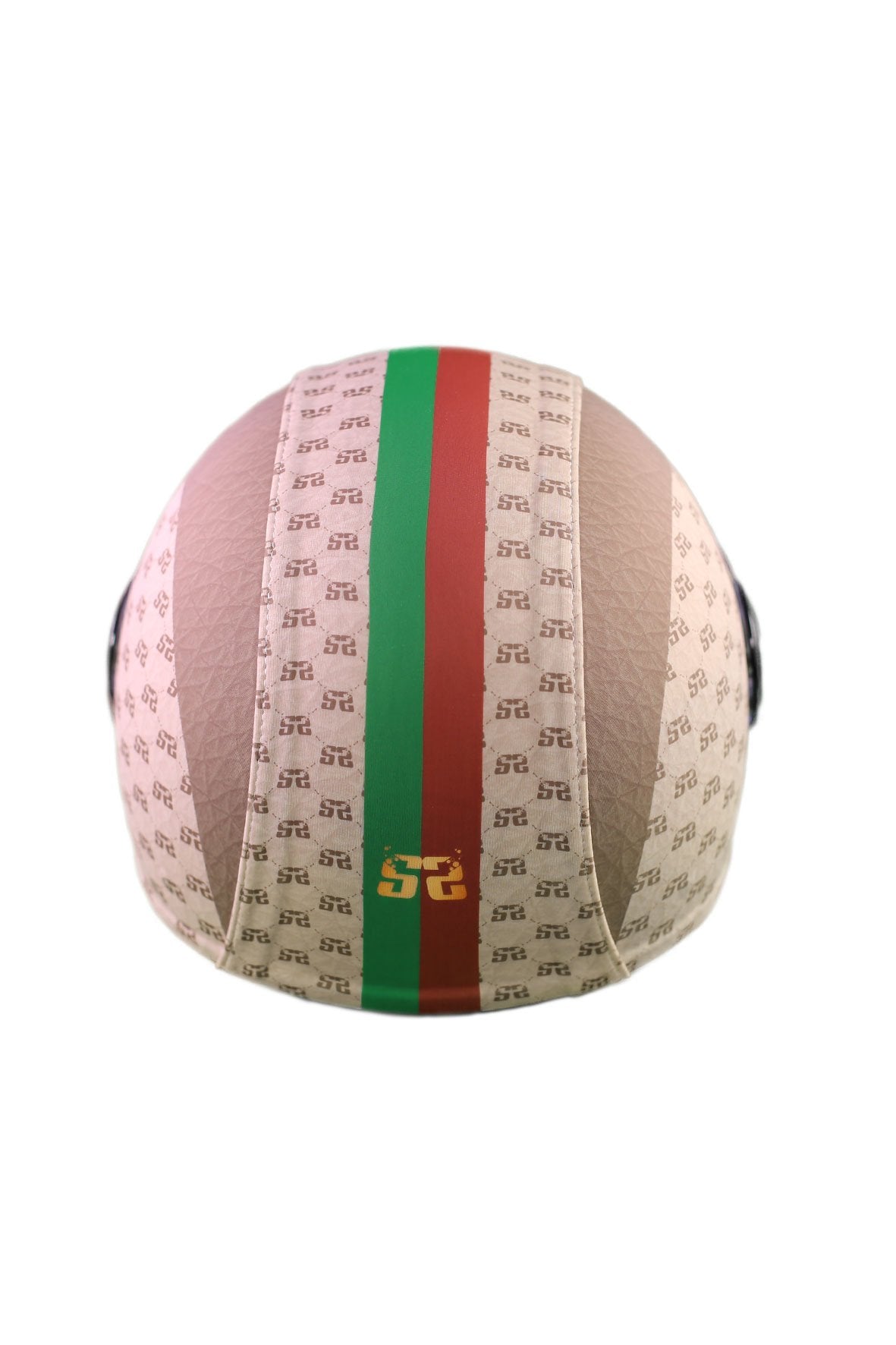 casco demi jet sauerstoff stilizzato italiano marrone retro